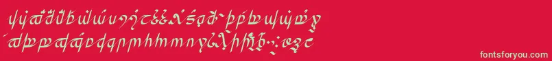 フォントGreifswalderTengwar – 赤い背景に緑の文字