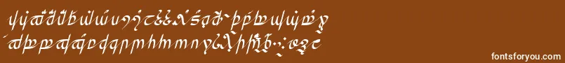 フォントGreifswalderTengwar – 茶色の背景に白い文字