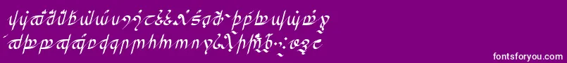 フォントGreifswalderTengwar – 紫の背景に白い文字