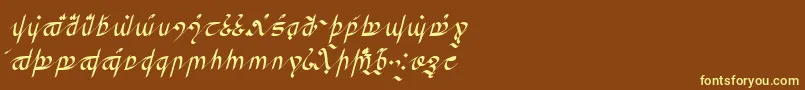 GreifswalderTengwar Font – Yellow Fonts on Brown Background