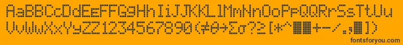 Texasled Font – Black Fonts on Orange Background