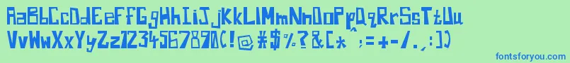 フォントMartiloRegular – 青い文字は緑の背景です。