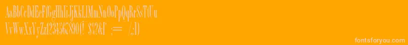 BodanodbNormal-fontti – vaaleanpunaiset fontit oranssilla taustalla