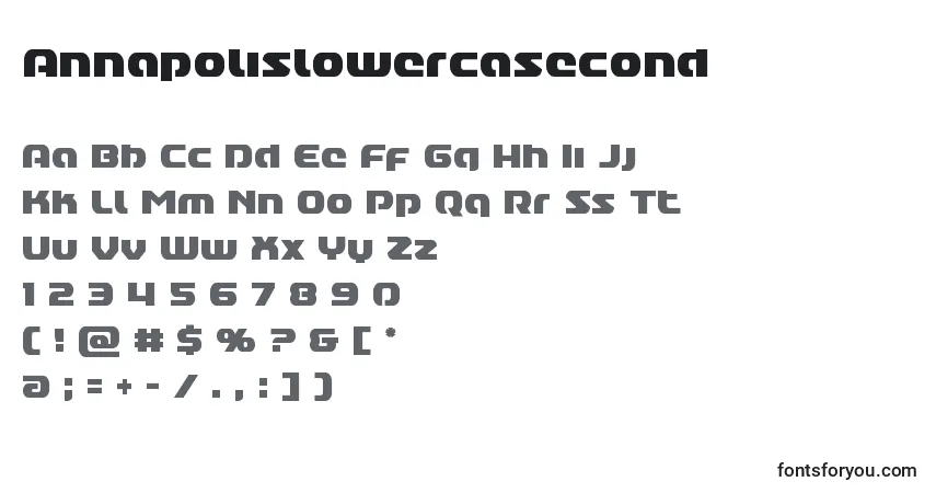 Шрифт Annapolislowercasecond – алфавит, цифры, специальные символы