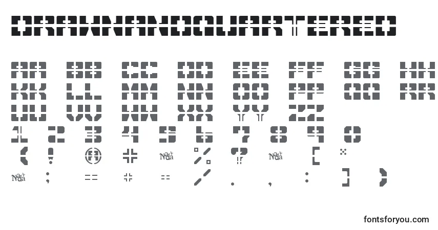 Czcionka DrawnAndQuartered – alfabet, cyfry, specjalne znaki