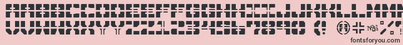 フォントDrawnAndQuartered – ピンクの背景に黒い文字