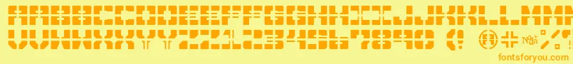 DrawnAndQuartered Font – Orange Fonts on Yellow Background