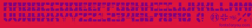 DrawnAndQuartered-Schriftart – Violette Schriften auf rotem Hintergrund