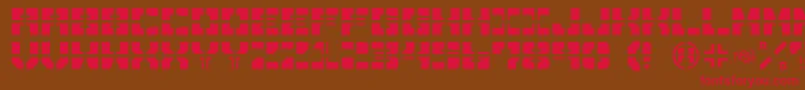 DrawnAndQuartered Font – Red Fonts on Brown Background