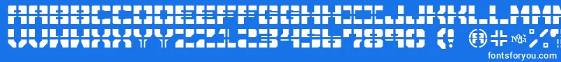 DrawnAndQuartered Font – White Fonts on Blue Background