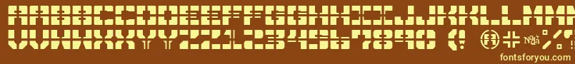 DrawnAndQuartered Font – Yellow Fonts on Brown Background