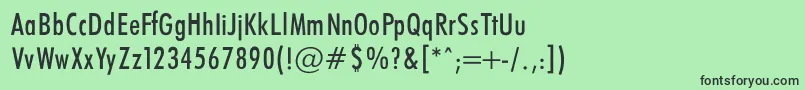 フォントFuturaCondencedNormalRegular – 緑の背景に黒い文字