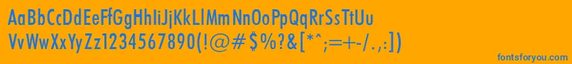 FuturaCondencedNormalRegular Font – Blue Fonts on Orange Background