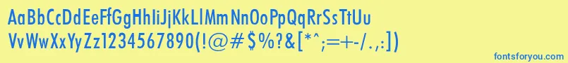 FuturaCondencedNormalRegular Font – Blue Fonts on Yellow Background