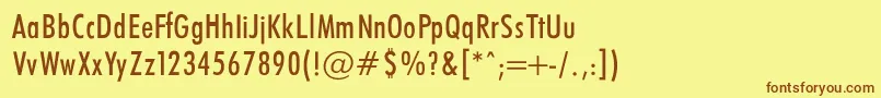 FuturaCondencedNormalRegular Font – Brown Fonts on Yellow Background