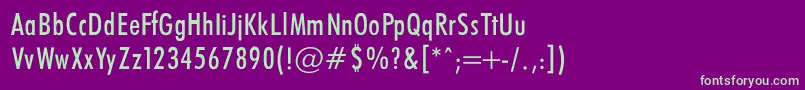 FuturaCondencedNormalRegular Font – Green Fonts on Purple Background