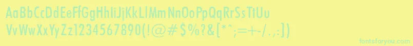 FuturaCondencedNormalRegular-Schriftart – Grüne Schriften auf gelbem Hintergrund
