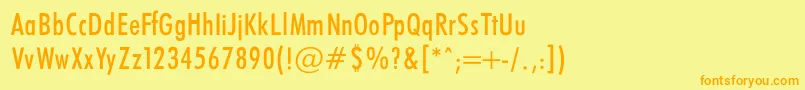 En savoir plus sur la police FuturaCondencedNormalRegular Police FuturaCondencedNormalRegular – polices orange sur fond jaune