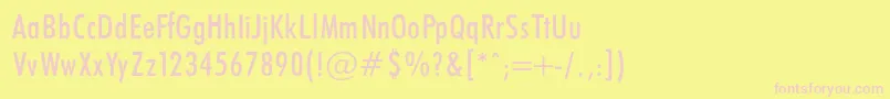 FuturaCondencedNormalRegular Font – Pink Fonts on Yellow Background