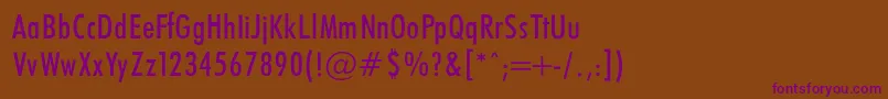 フォントFuturaCondencedNormalRegular – 紫色のフォント、茶色の背景