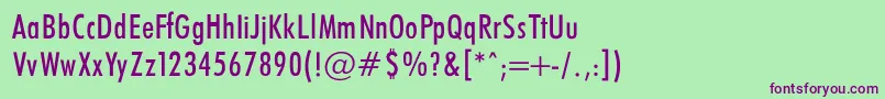 FuturaCondencedNormalRegular-Schriftart – Violette Schriften auf grünem Hintergrund