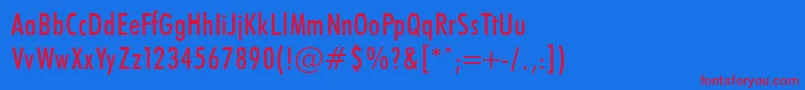 FuturaCondencedNormalRegular Font – Red Fonts on Blue Background