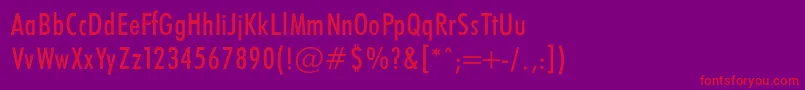 FuturaCondencedNormalRegular Font – Red Fonts on Purple Background