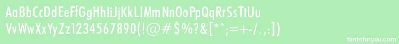 Шрифт FuturaCondencedNormalRegular – белые шрифты на зелёном фоне