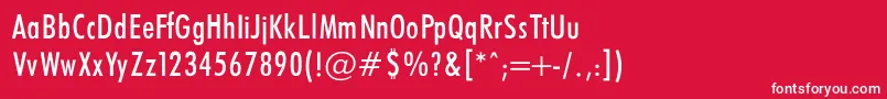 FuturaCondencedNormalRegular Font – White Fonts on Red Background