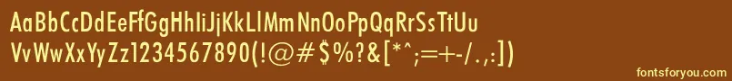 FuturaCondencedNormalRegular Font – Yellow Fonts on Brown Background
