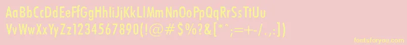 Fonte FuturaCondencedNormalRegular – fontes amarelas em um fundo rosa