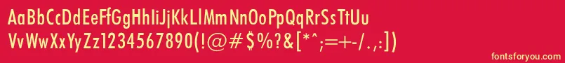 FuturaCondencedNormalRegular Font – Yellow Fonts on Red Background