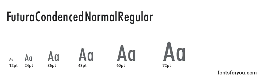 Размеры шрифта FuturaCondencedNormalRegular