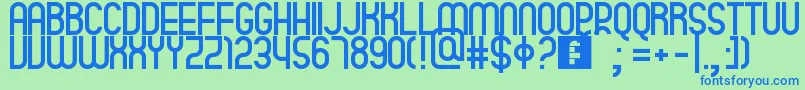 Quatro Font – Blue Fonts on Green Background