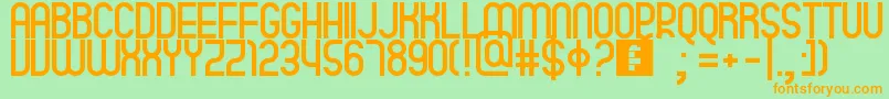 Quatro Font – Orange Fonts on Green Background