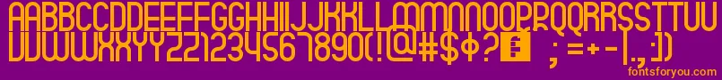 Quatro Font – Orange Fonts on Purple Background