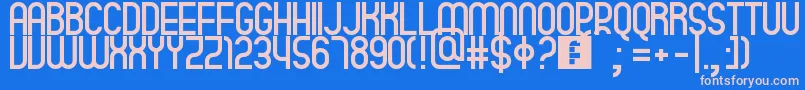 Quatro Font – Pink Fonts on Blue Background