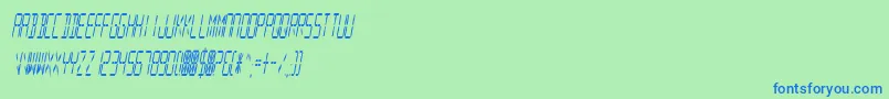 DigitalReadoutCondensed-Schriftart – Blaue Schriften auf grünem Hintergrund