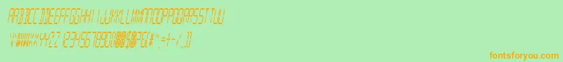 DigitalReadoutCondensed Font – Orange Fonts on Green Background