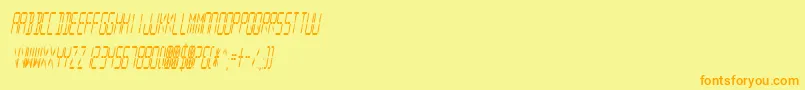 DigitalReadoutCondensed Font – Orange Fonts on Yellow Background