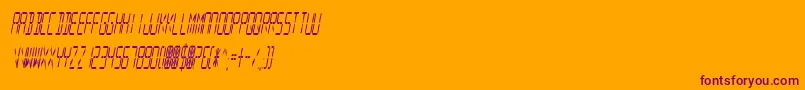 Czcionka DigitalReadoutCondensed – fioletowe czcionki na pomarańczowym tle