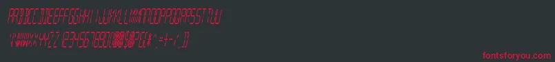 DigitalReadoutCondensed Font – Red Fonts on Black Background