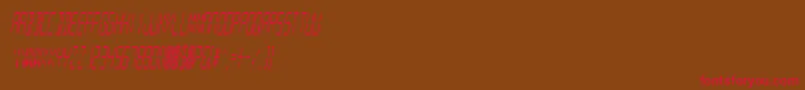 DigitalReadoutCondensed Font – Red Fonts on Brown Background