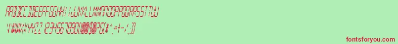 DigitalReadoutCondensed Font – Red Fonts on Green Background