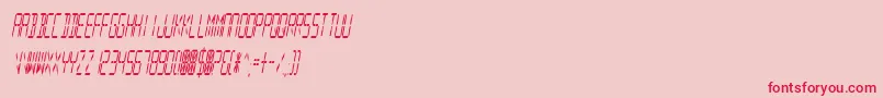 Fonte DigitalReadoutCondensed – fontes vermelhas em um fundo rosa