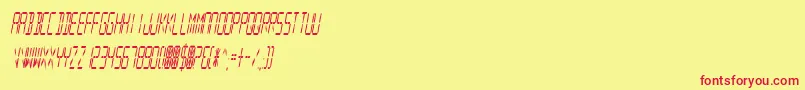 DigitalReadoutCondensed Font – Red Fonts on Yellow Background