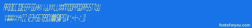 DigitalReadoutCondensed-Schriftart – Gelbe Schriften auf blauem Hintergrund