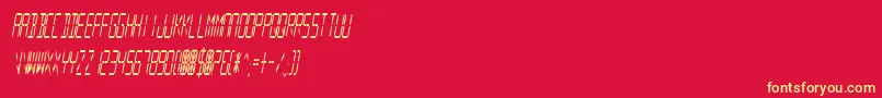 DigitalReadoutCondensed Font – Yellow Fonts on Red Background