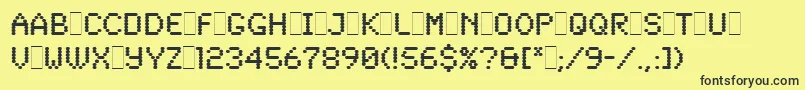 Czcionka SynchroLetPlain.1.0 – czarne czcionki na żółtym tle