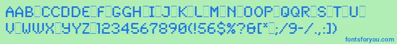 SynchroLetPlain.1.0 Font – Blue Fonts on Green Background